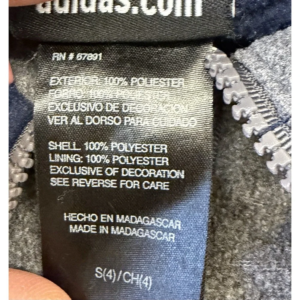 Adidas Kids Notre Dame‎ Gray Blue 1/4 Zip Fleece Sweatshirt Sz 4 Youth